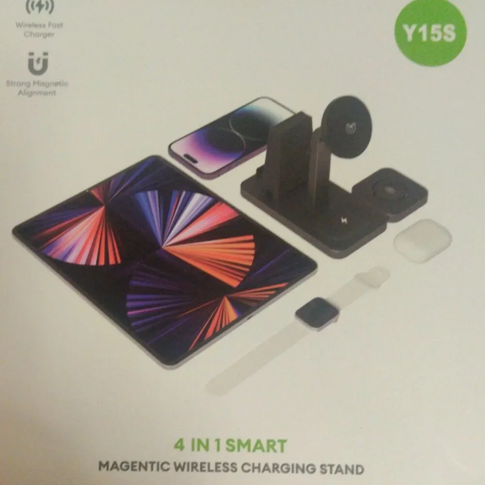 4 in 1 Magnetic Wireless Charging Stand Y15S, Black, For Apple Devices